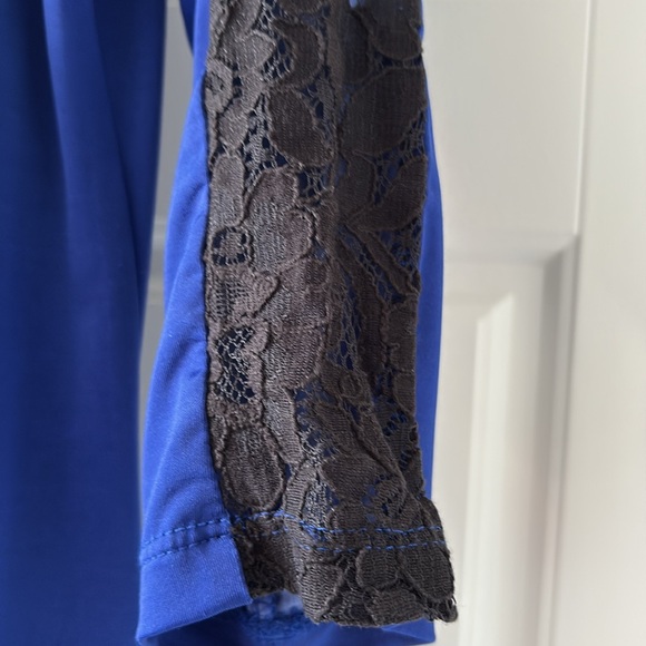 Bianca Nygard Blue Lace Accent Embellished Mini Dress/Tunic size L. - Picture 6 of 6